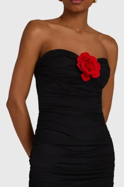Discount Amanda Uprichard Lopez Rose Dress Black