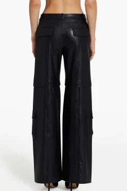 Clearance Amanda Uprichard Lucas Pants in Faux Leather Black