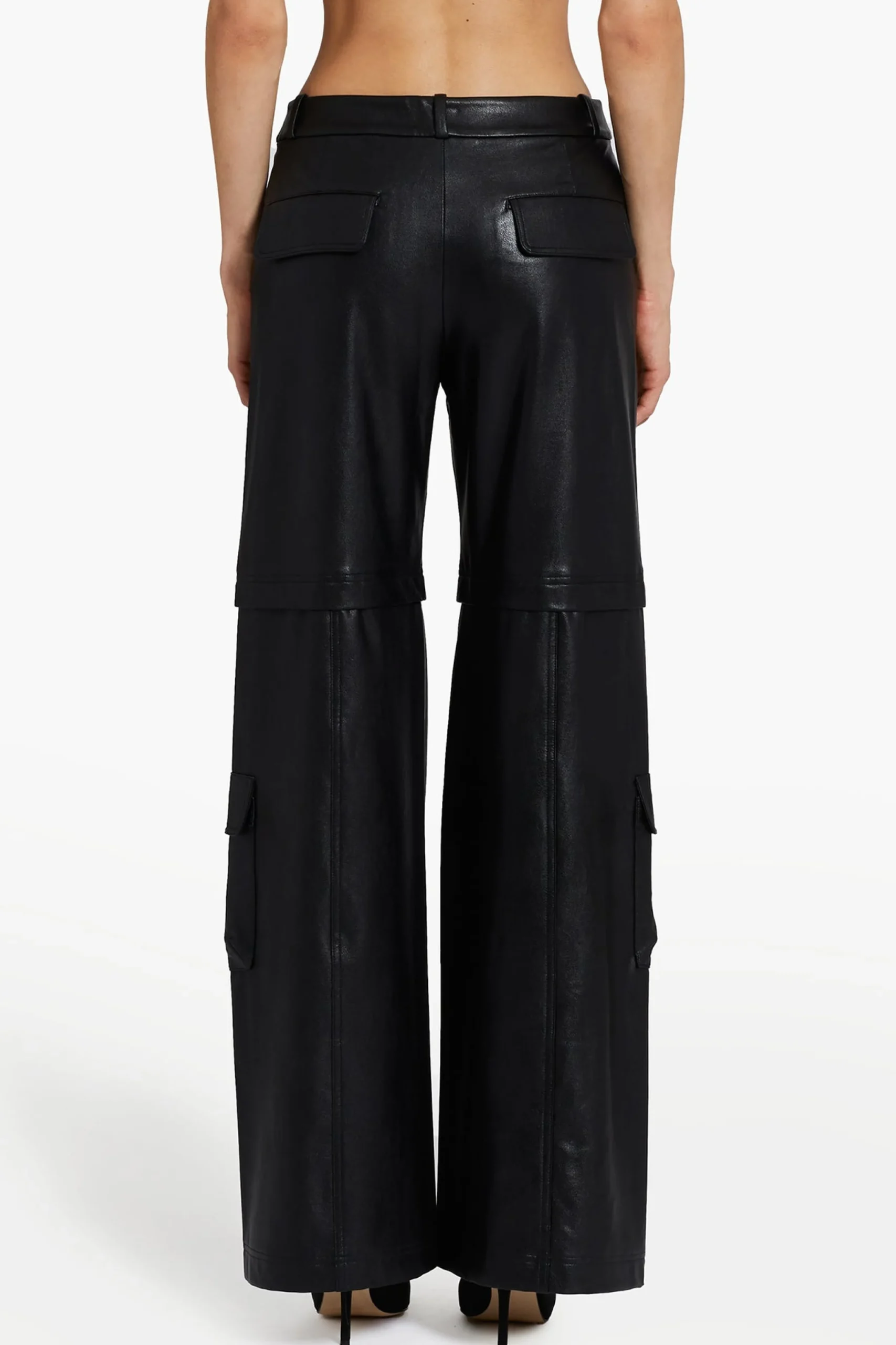 Clearance Amanda Uprichard Lucas Pants in Faux Leather Black