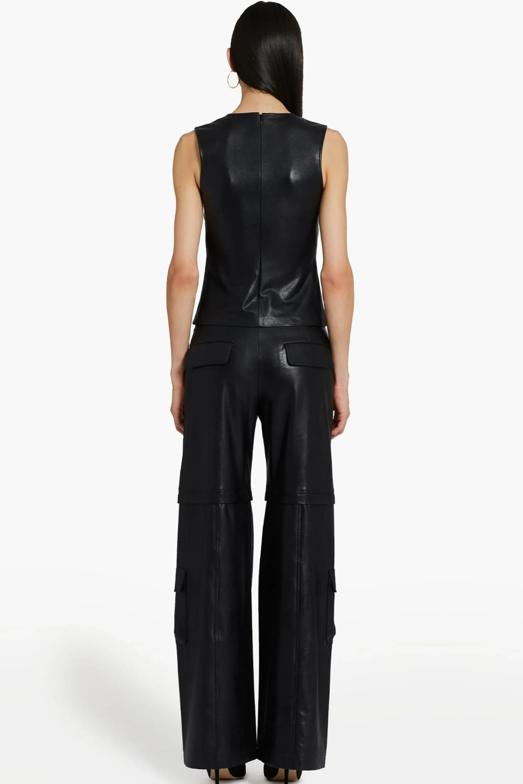 Clearance Amanda Uprichard Lucas Pants in Faux Leather Black