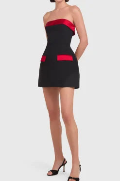 Hot Amanda Uprichard Lucienne Skort Romper Black/Ruby