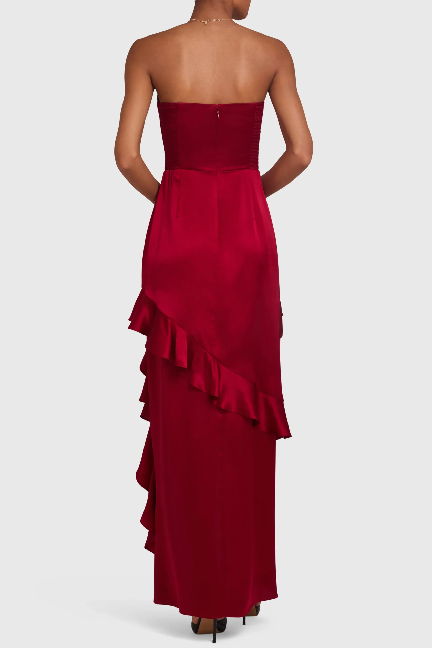 Clearance Amanda Uprichard Magnolia Silk Maxi Carnelian