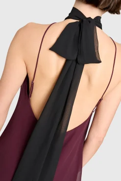 Sale Amanda Uprichard Manoella Dress Wine/Black