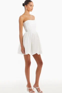 Discount Amanda Uprichard Pompeo Dress with Pearl Trim White