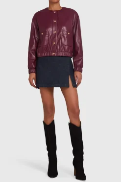 Best Amanda Uprichard Rocco Jacket Burgundy