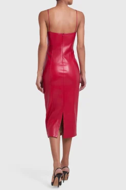 Clearance Amanda Uprichard Rocco Midi Dress Scarlet