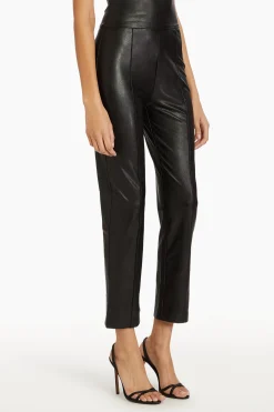 Discount Amanda Uprichard Romana Pants in Faux Leather Black