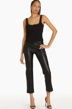 Discount Amanda Uprichard Romana Pants in Faux Leather Black