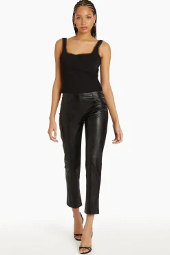 Discount Amanda Uprichard Romana Pants in Faux Leather Black