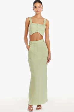 New Amanda Uprichard Royston Crop Top Aloe