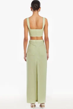 New Amanda Uprichard Royston Crop Top Aloe