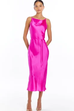 Best Amanda Uprichard Shaelyn Silk Dress HotPink