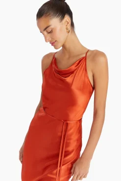 New Amanda Uprichard Shaelyn Silk Dress Rhubarb