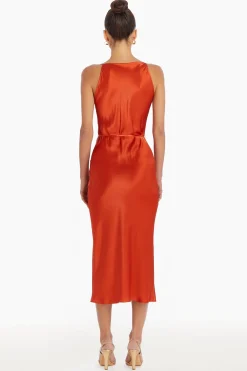 New Amanda Uprichard Shaelyn Silk Dress Rhubarb