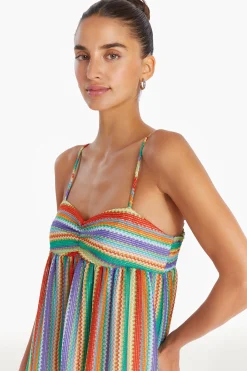 Outlet Amanda Uprichard Sima Maxi in Rainbow Stripe RainbowStripe