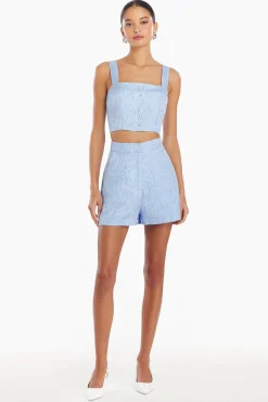 Best Amanda Uprichard Spade Top in Remington Brocade PowderBlue