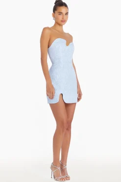 Amanda Uprichard Strapless Puzzle Mini Dress PowderBlue