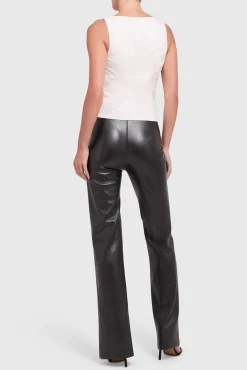 Online Amanda Uprichard Tavira Pants in Faux Leather Black