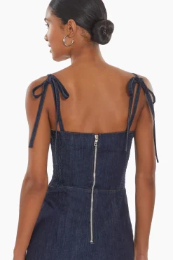 Sale Amanda Uprichard Taylor Denim Skort Romper Indigo