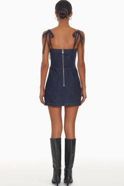 Sale Amanda Uprichard Taylor Denim Skort Romper Indigo
