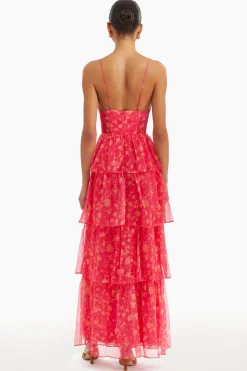 Discount Amanda Uprichard Thaddea Maxi Dress in Print Brookside