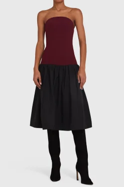 New Amanda Uprichard Valencia Dress Russet/Black