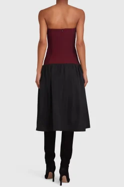 New Amanda Uprichard Valencia Dress Russet/Black